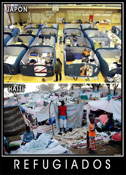 Refugiados en Japón, refugiados en Haití, por Kurioso
